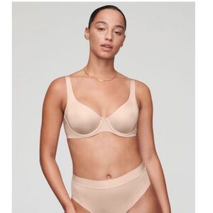 CUUP The Scoop Underwire Bra Beige Nude Mesh Everyday Supportive 34E